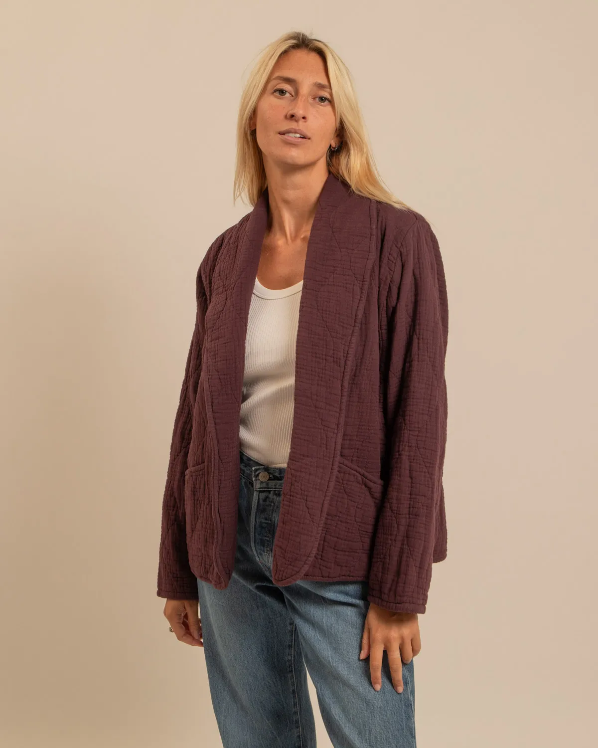 AOKYANOS Cuba Bordeaux kimono coton matelassé taille S-L
