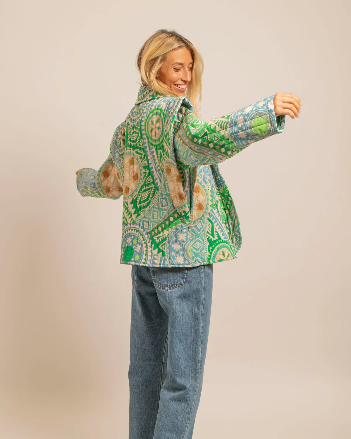 AOKYANOS San Francisco Nazcas kimono matelassé vert taille unique