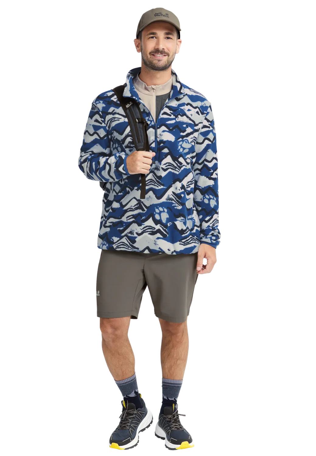 Jack Wolfskin Paw Era 100 Print HZ M pull homme demi-zip