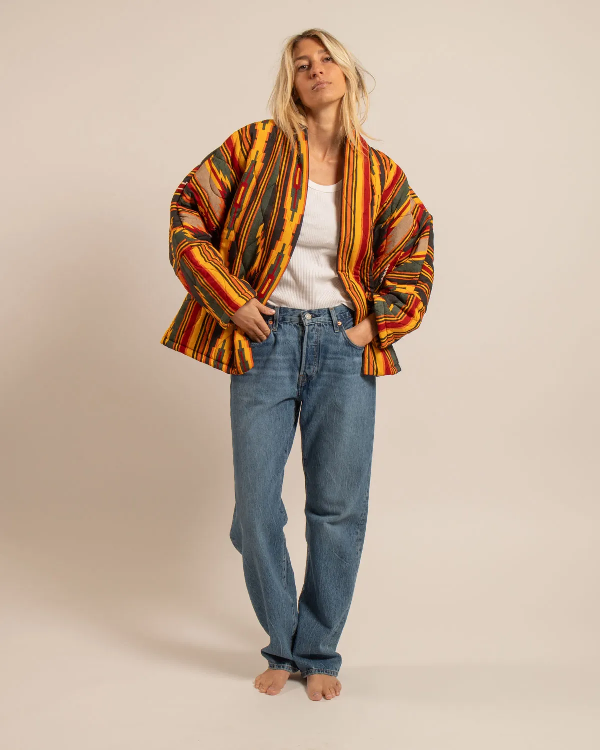 AOKYANOS Chicago Koda Kaki veste kimono matelassée kaki taille unique