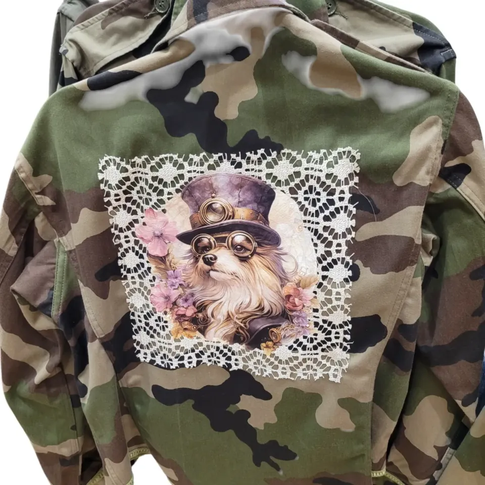 La Fée Bidule Dog veste militaire camouflage
