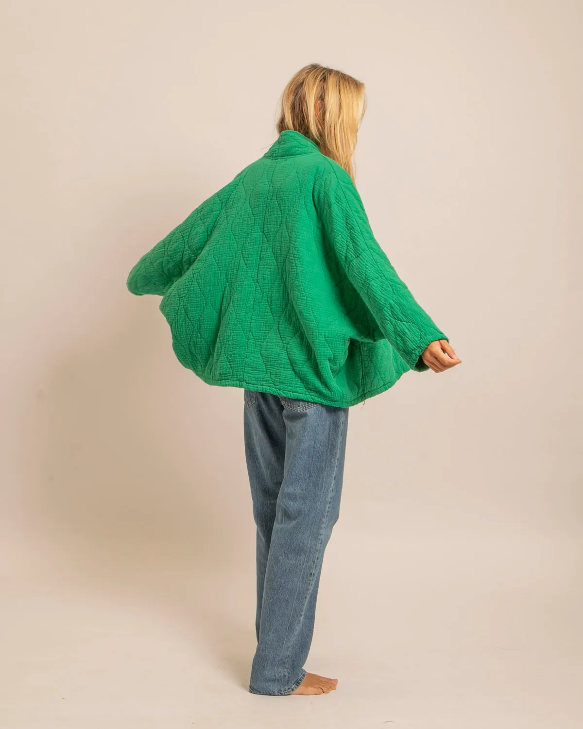 AOKYANOS Chicago kimono vert matelassé coton