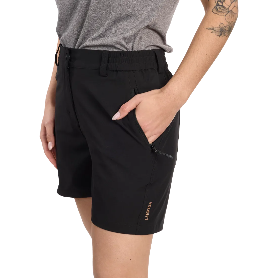 Lhotse Malia short black poches zippées