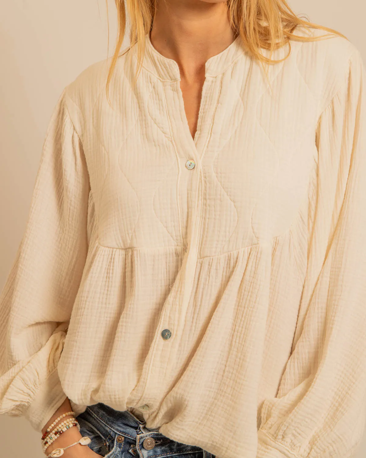 AOKYANOS Los Angeles chemise crème taille unique