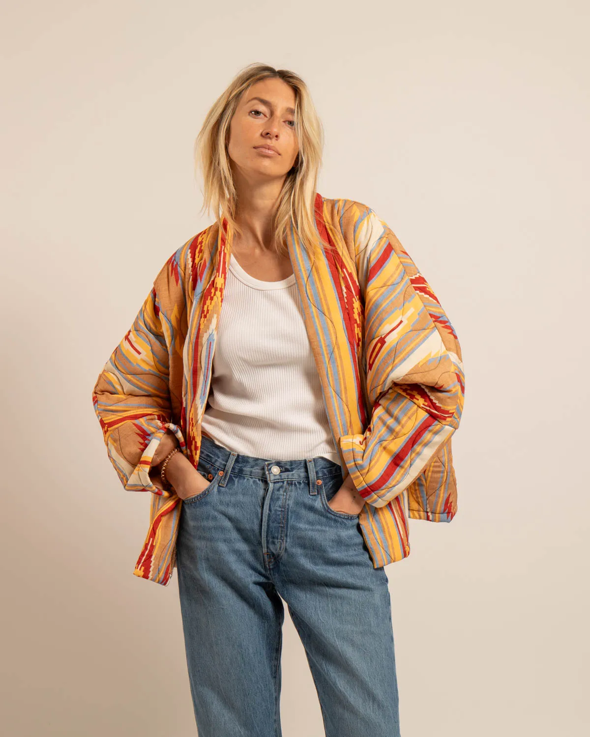 Aokyanos Chicago Koda kimono beige matelassé