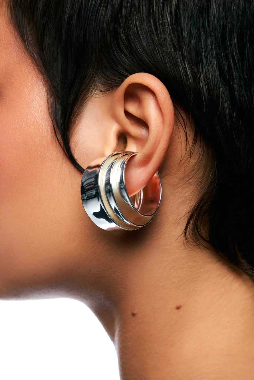 Jeanne Friot 3-Ribbon Big Ear Cuff manchette argent