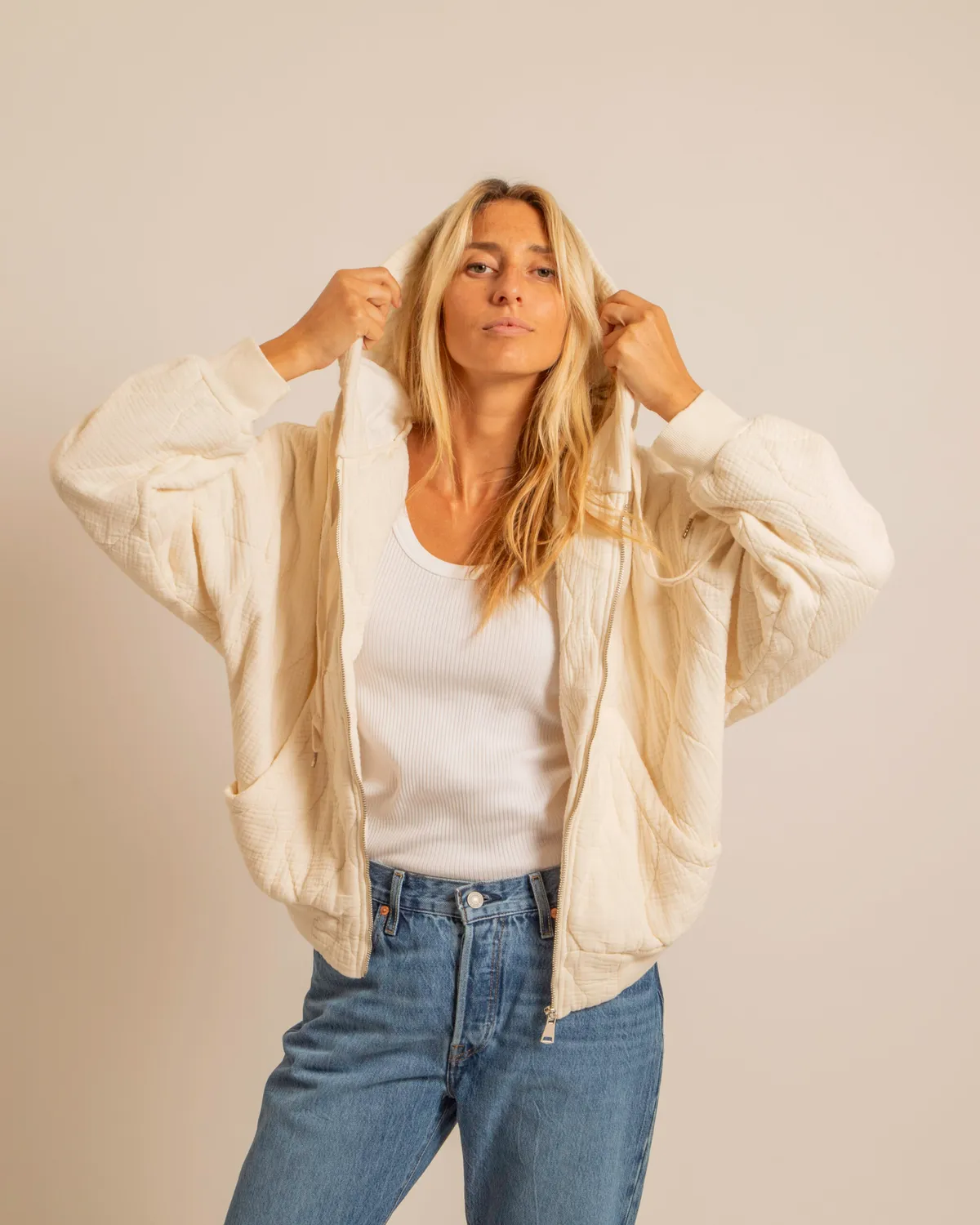 AOKYANOS Washington Crème veste à capuche coton taille unique