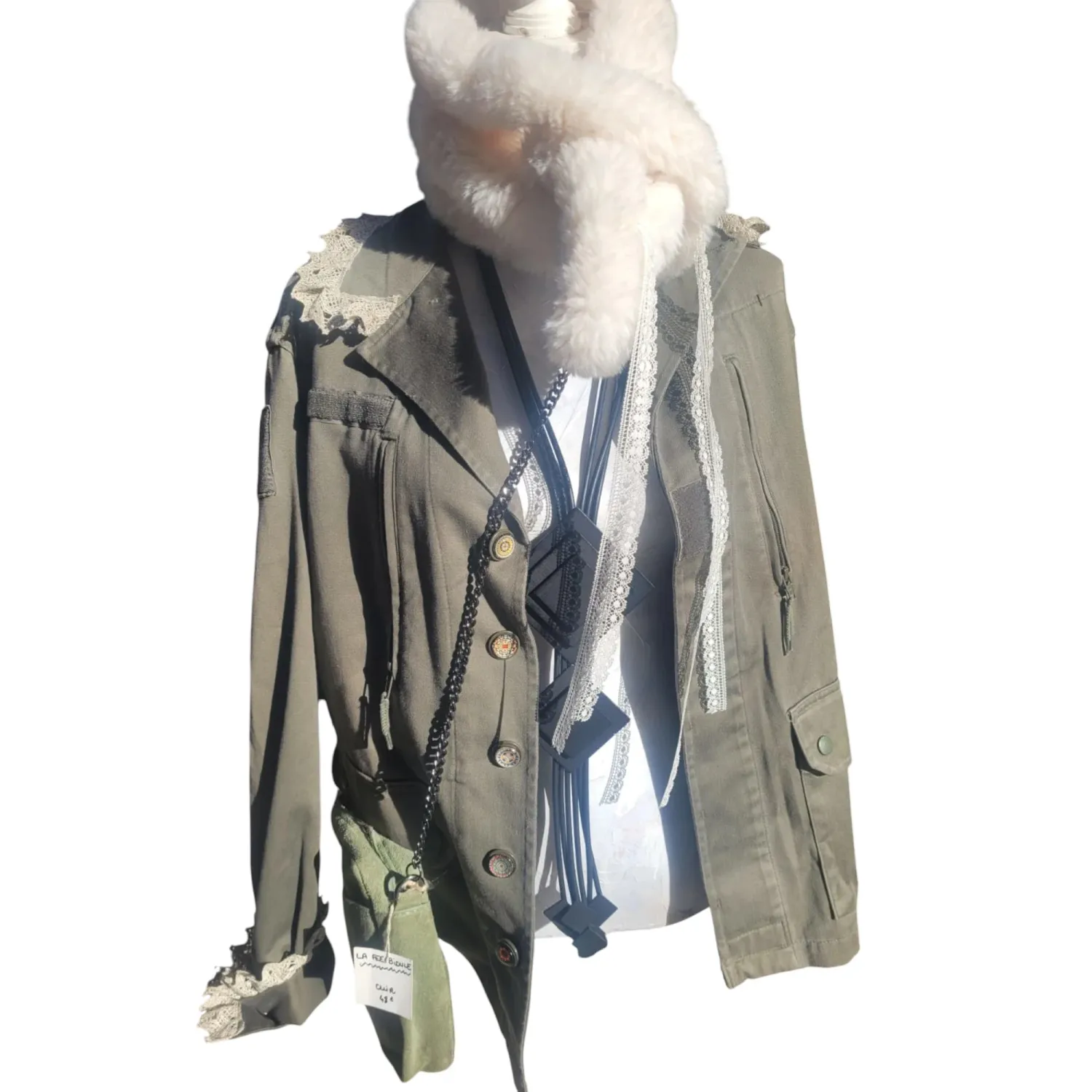 La Fée Bidule Bambi veste militaire customisée