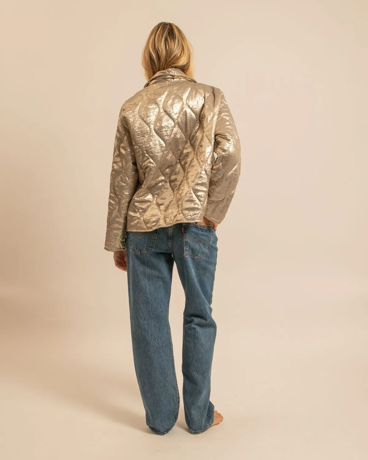 Aokyanos Cuba kimono irisé gold polyester