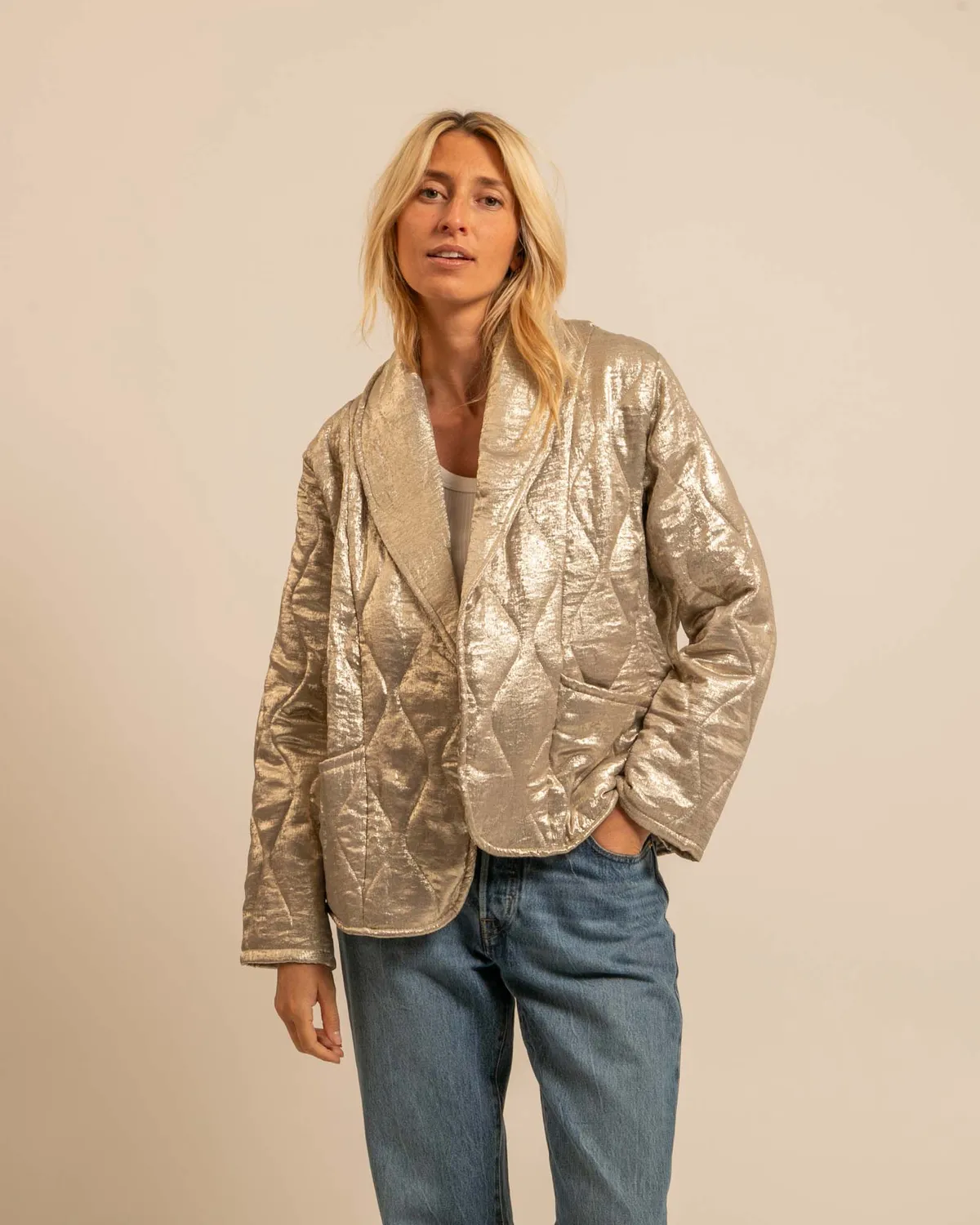 Aokyanos Cuba kimono irisé gold polyester