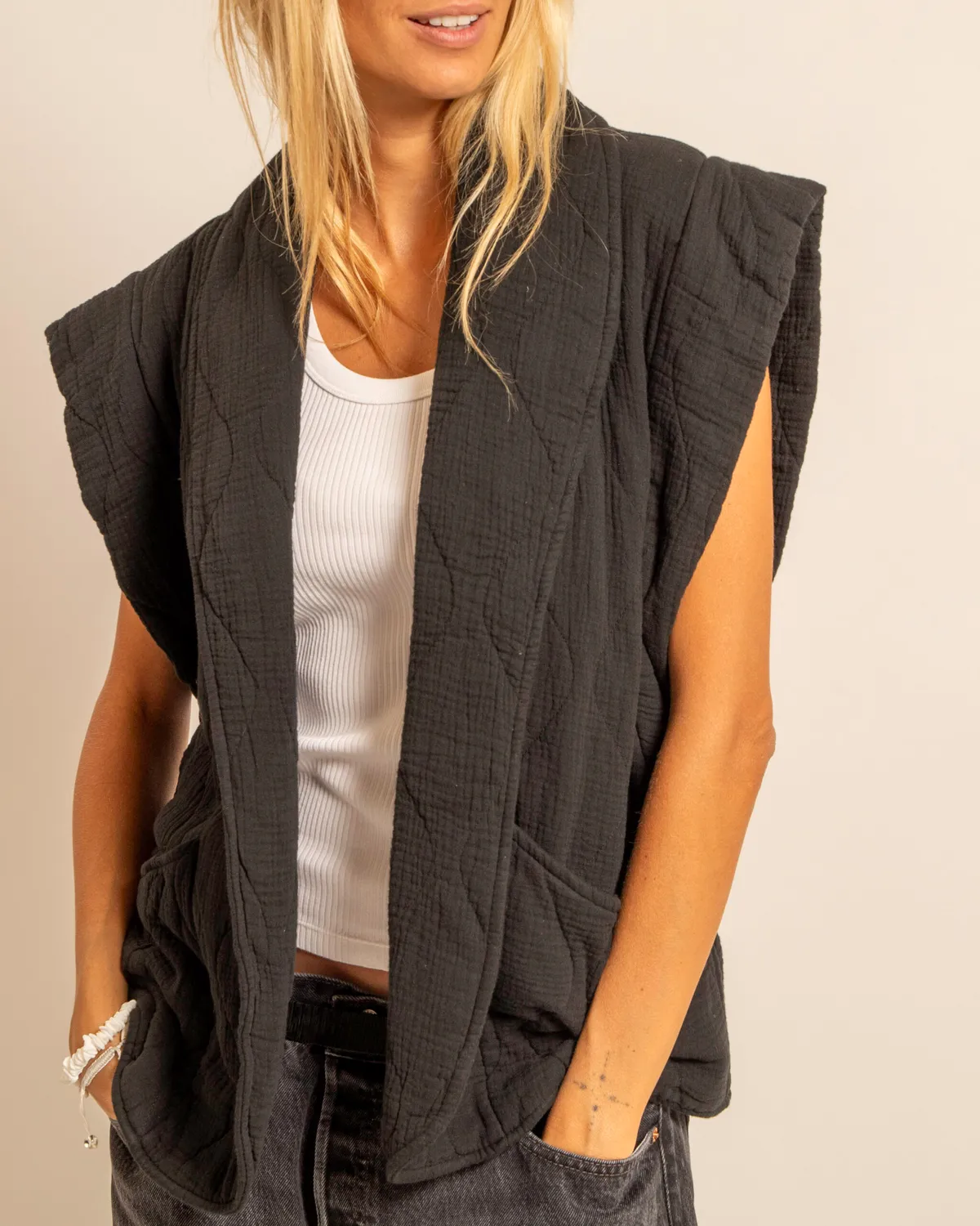 AOKYANOS Brooklyn gilet noir coton taille unique