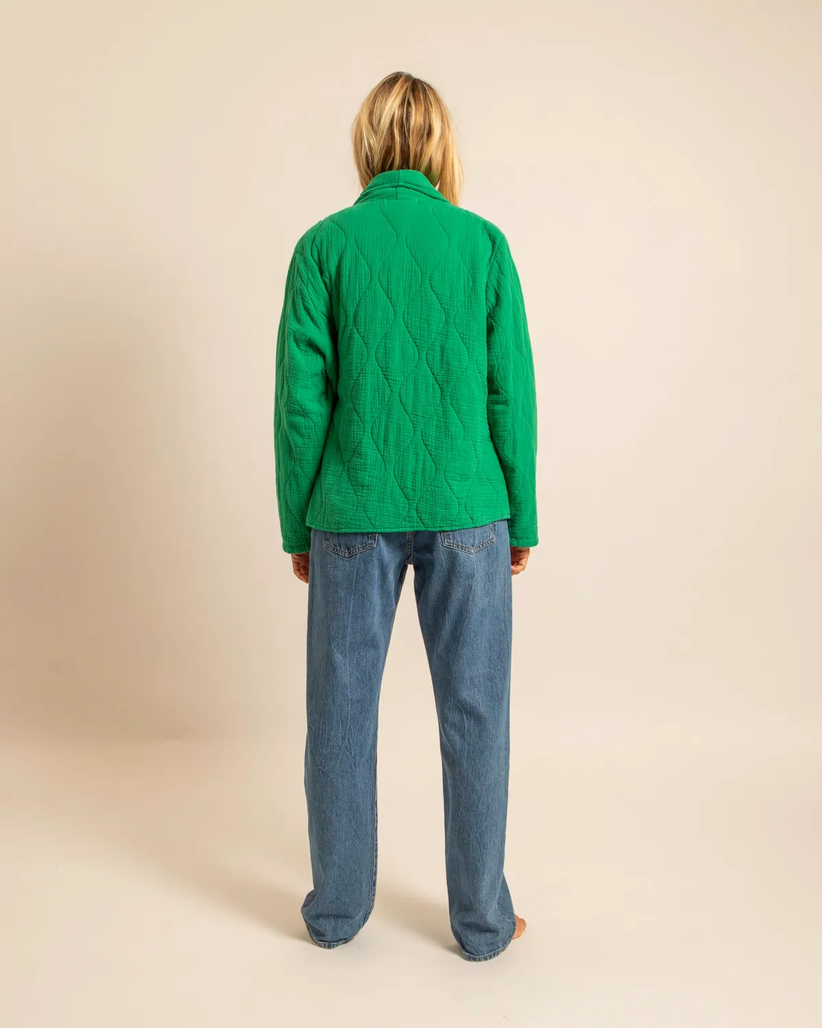 AOKYANOS Cuba kimono vert matelassé coton
