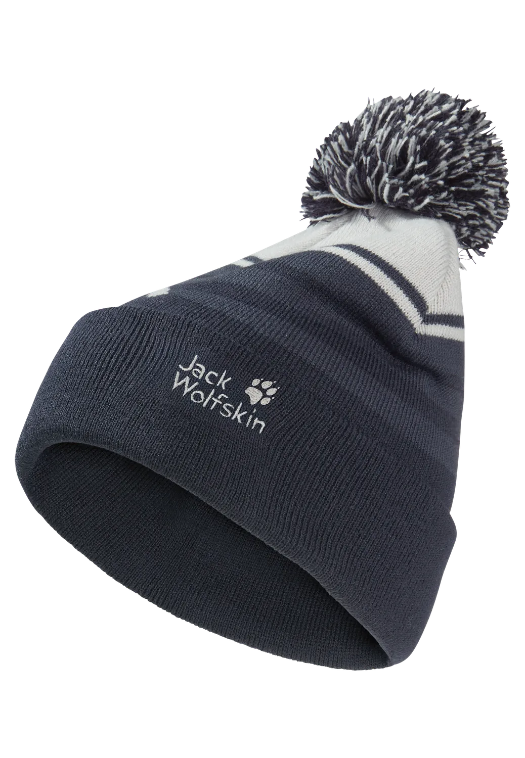 Jack Wolfskin Stripy Pompom Beanie K bonnet enfant chaud