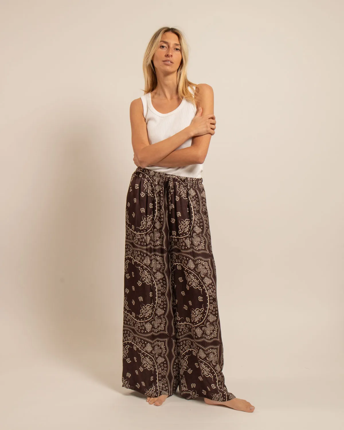 AOKYANOS Phoenix Bandana pantalon chocolat ample