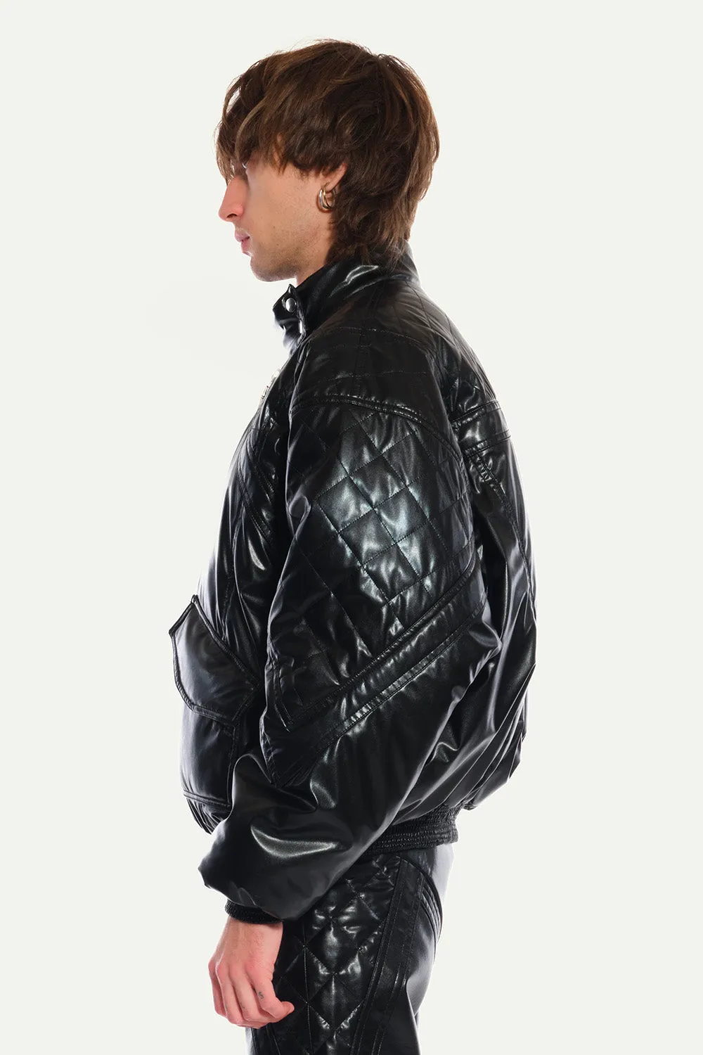 Jeanne Friot Biker Bombers blouson noir vegan matelassé