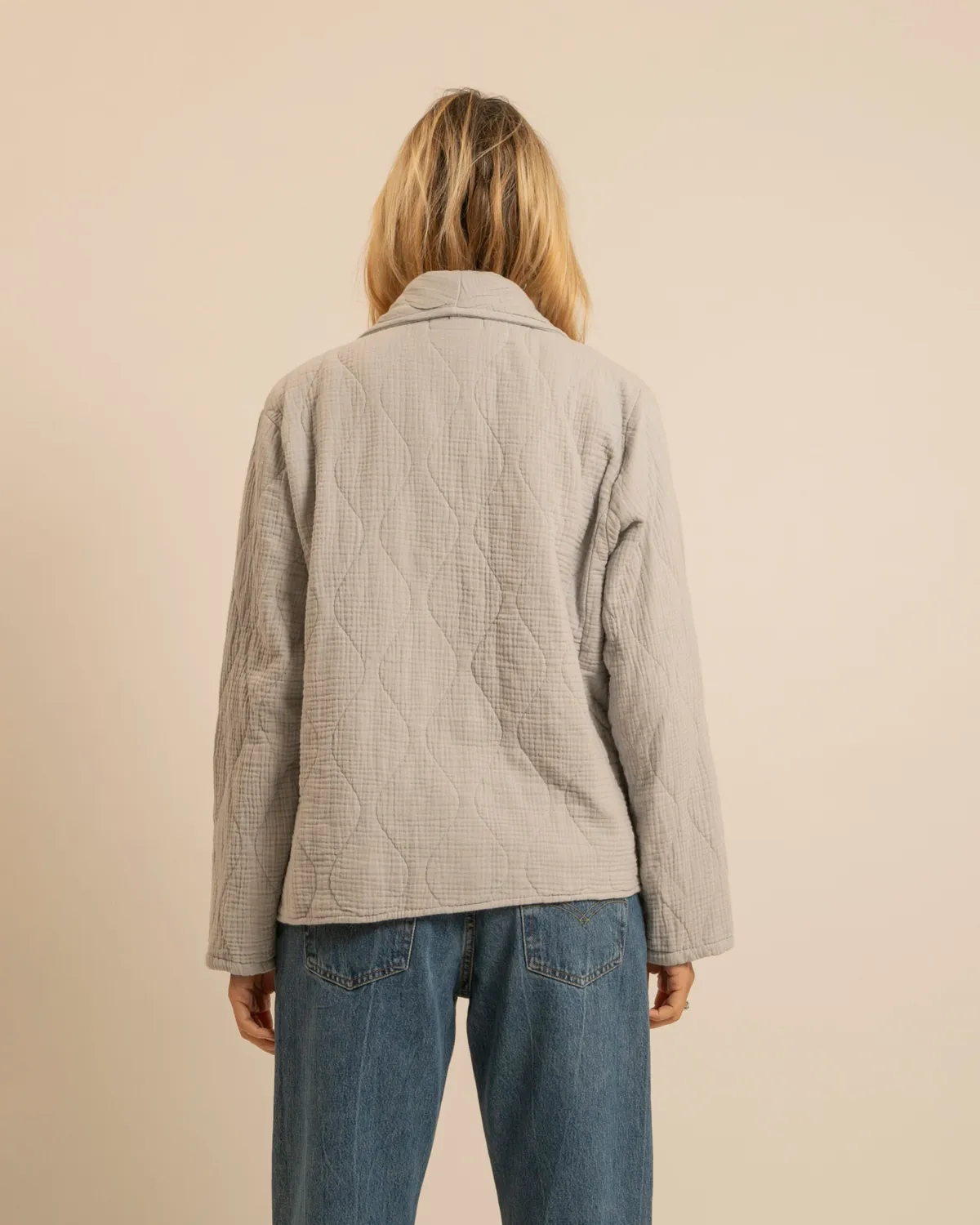 AOKYANOS Cuba Gris veste kimono coton matelassée taille unique
