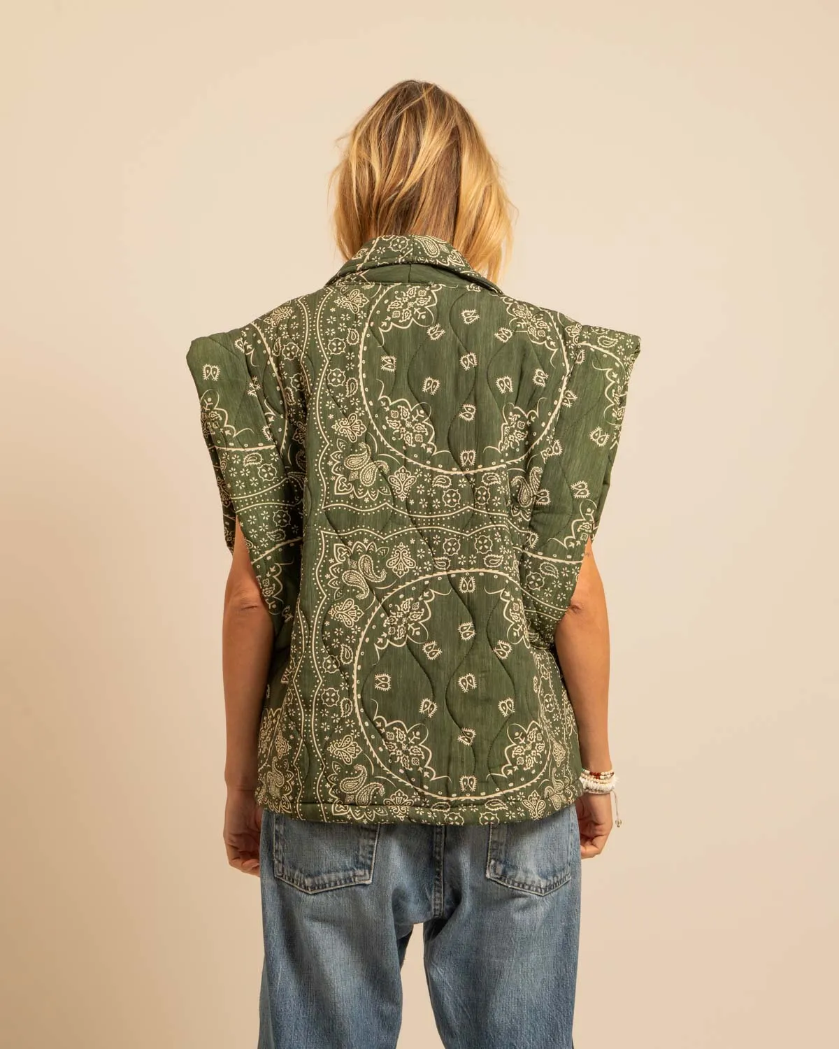 AOKYANOS Brooklyn gilet Bandanas Kaki viscose