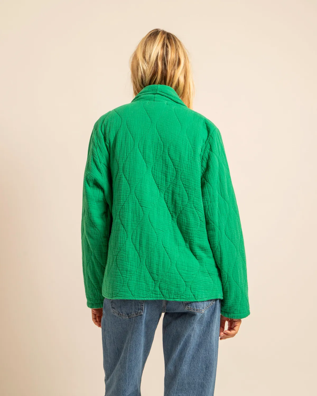 AOKYANOS Cuba kimono vert matelassé coton