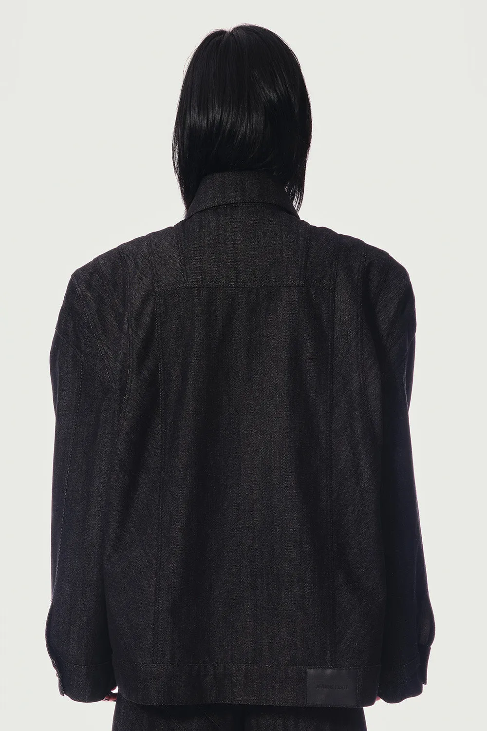 Jeanne Friot Armour veste jean noire oversize