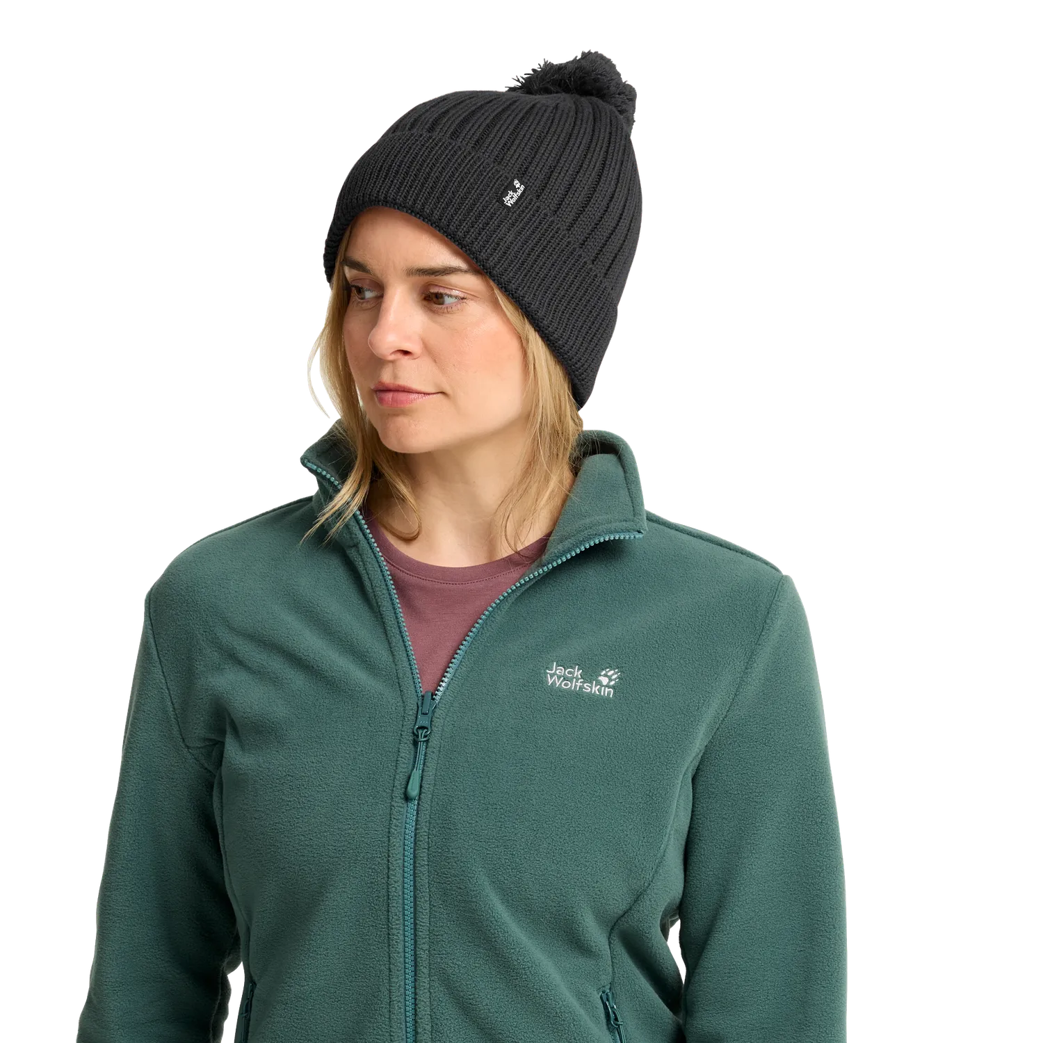 Jack Wolfskin Pom Pom Beanie bonnet laine coupe-vent M