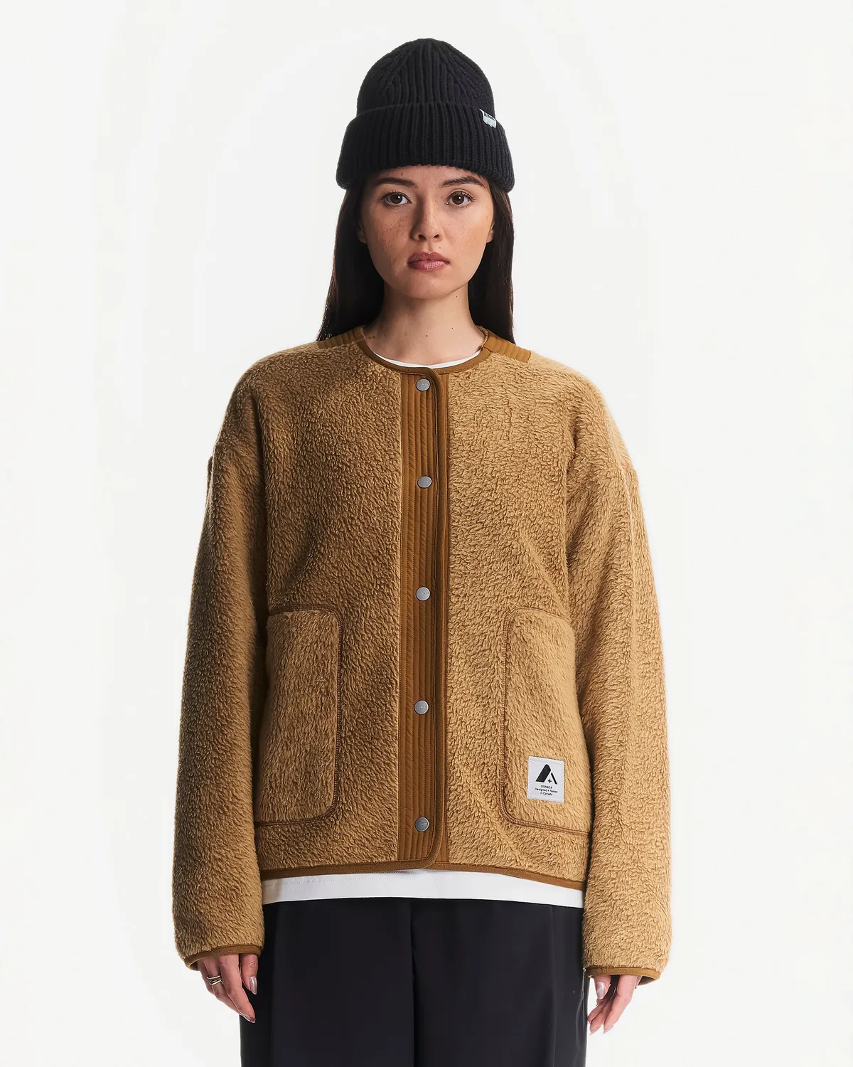 Orage Grizzly Pile cardigan polaire femme Umber