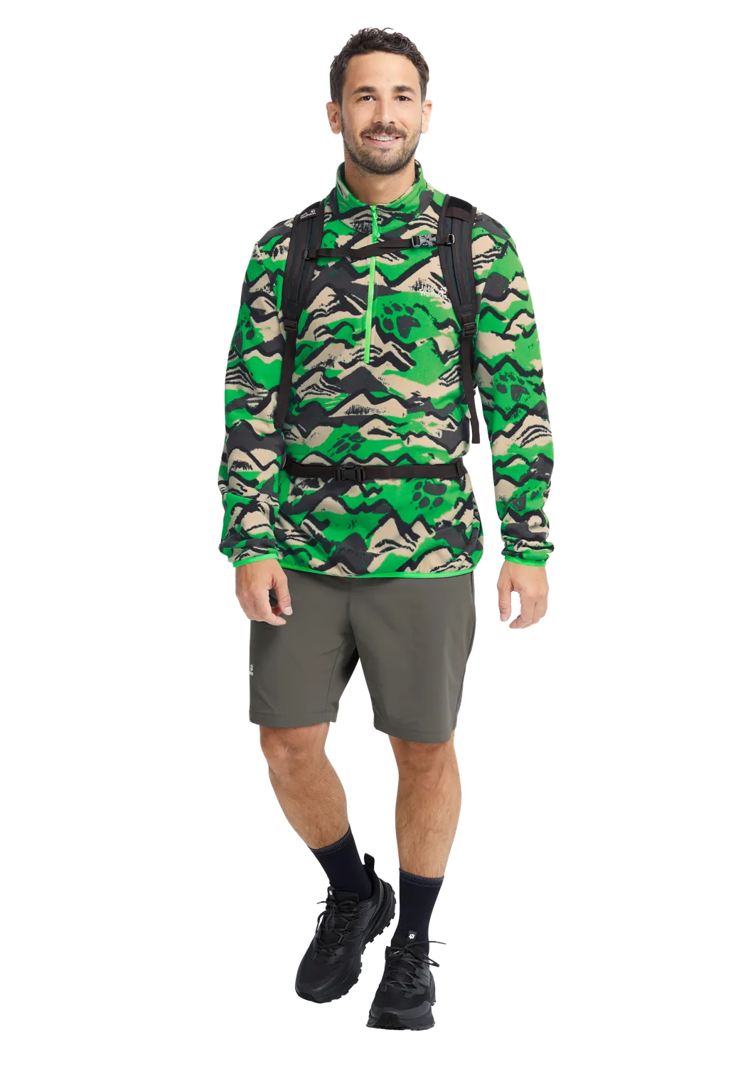 Jack Wolfskin Paw Era 100 Print Hz M pull polaire homme demi-zip