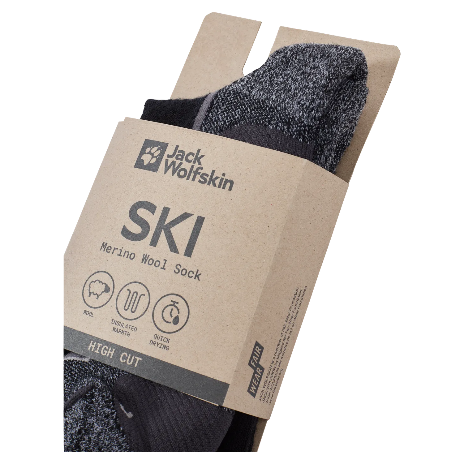 Jack Wolfskin Ski Merino Sock H C chaussettes ski laine