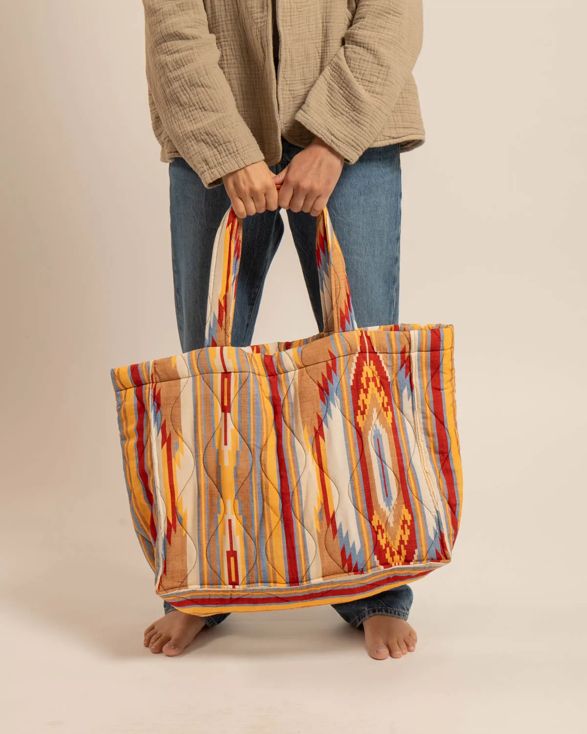 AOKYANOS Philadelphie Koda sac cabas beige matelassé