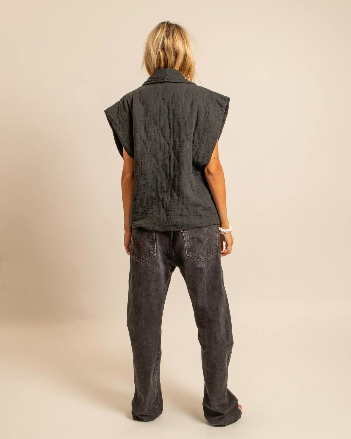 AOKYANOS Brooklyn gilet anthracite coton taille unique