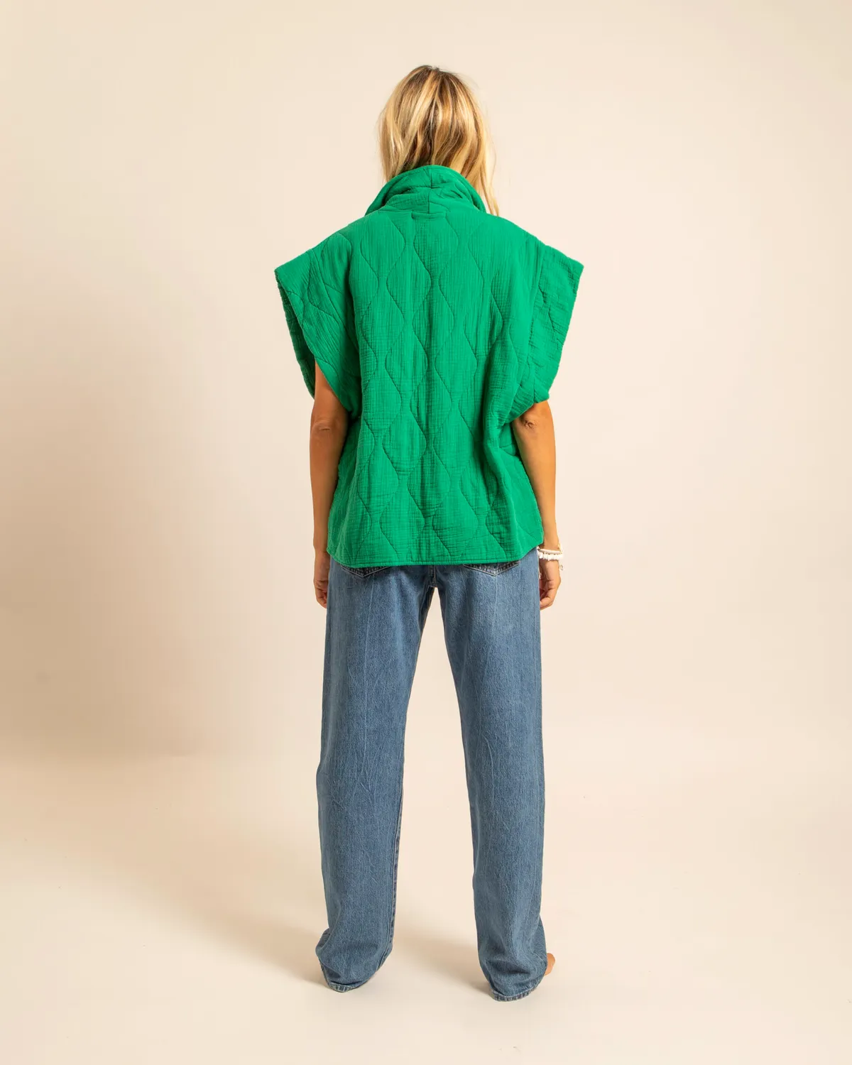 AOKYANOS Brooklyn gilet vert double gaze coton