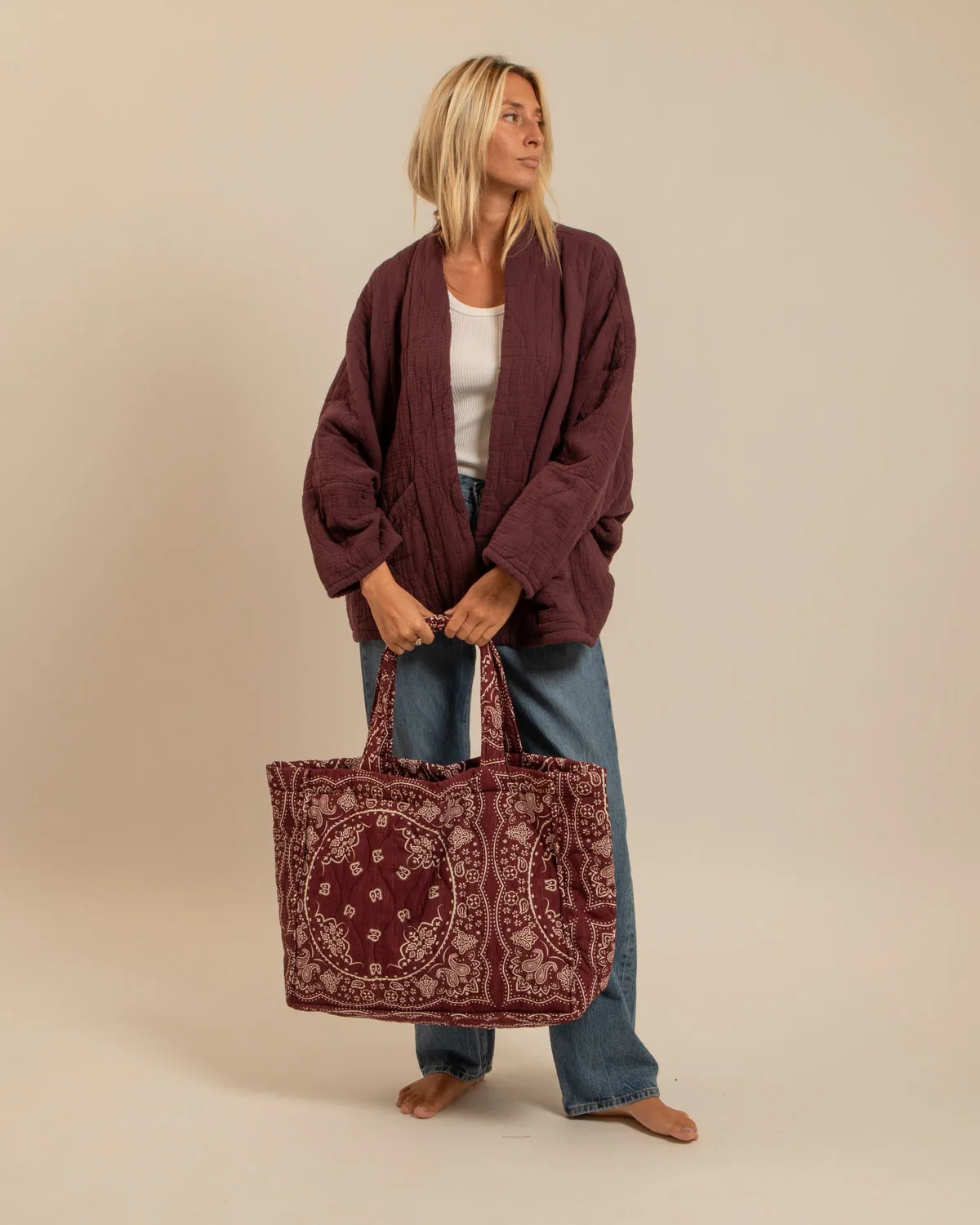 Aokyanos Philadelphie Bandana sac bordeaux matelassé