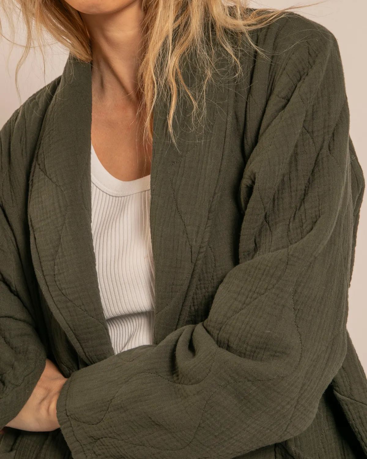 AOKYANOS Cuba Kaki kimono coton matelassé