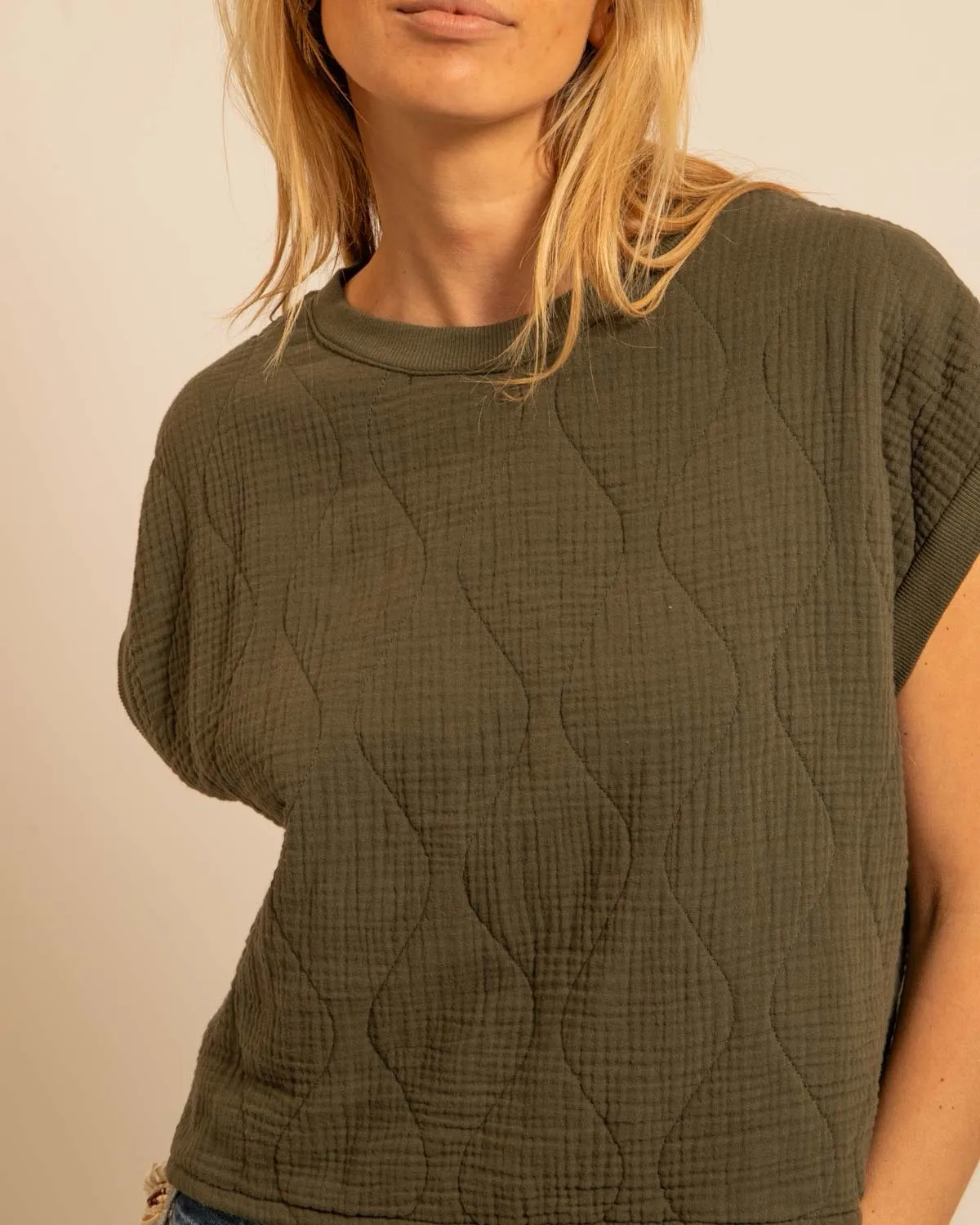 AOKYANOS Manhattan Kaki crop top coton taille unique