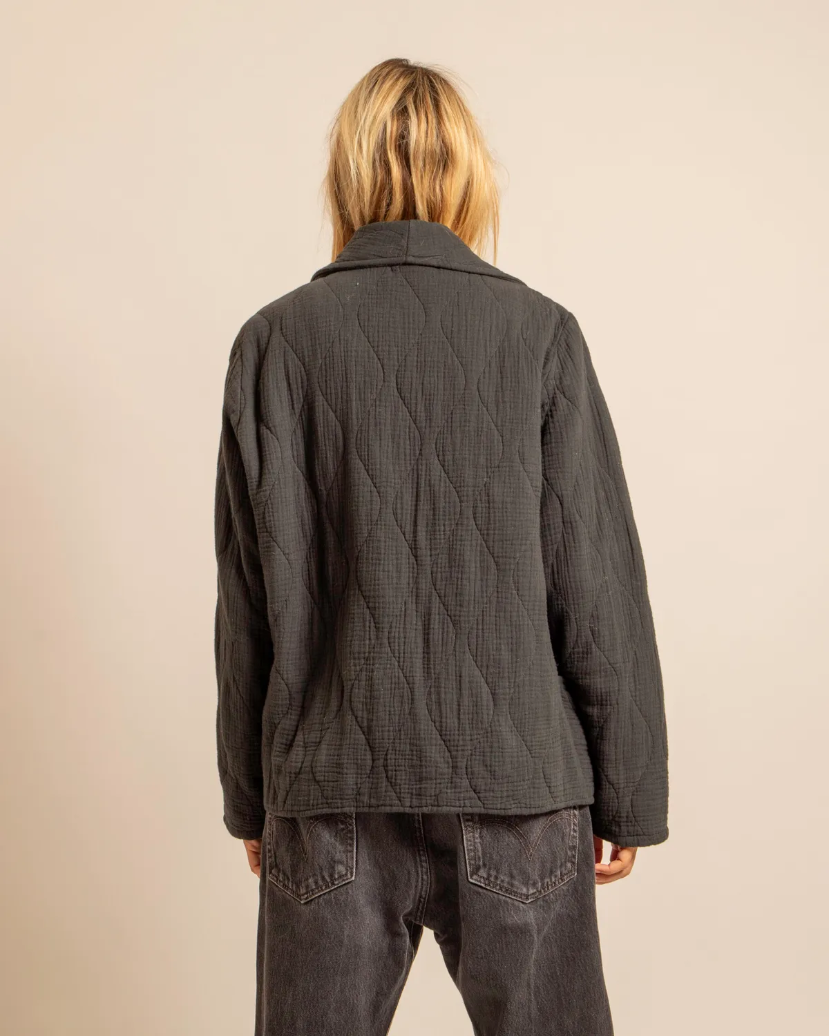 AOKYANOS Cuba kimono anthracite coton matelassé