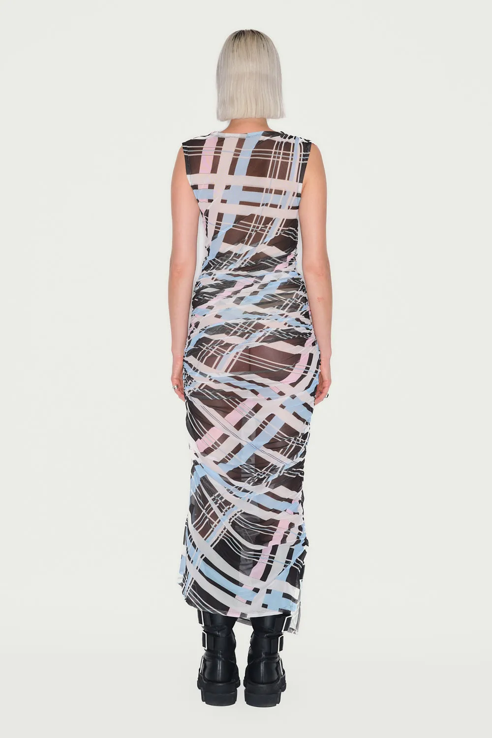 Jeanne Friot Mini Kilt jupe tartan bleu ceintures