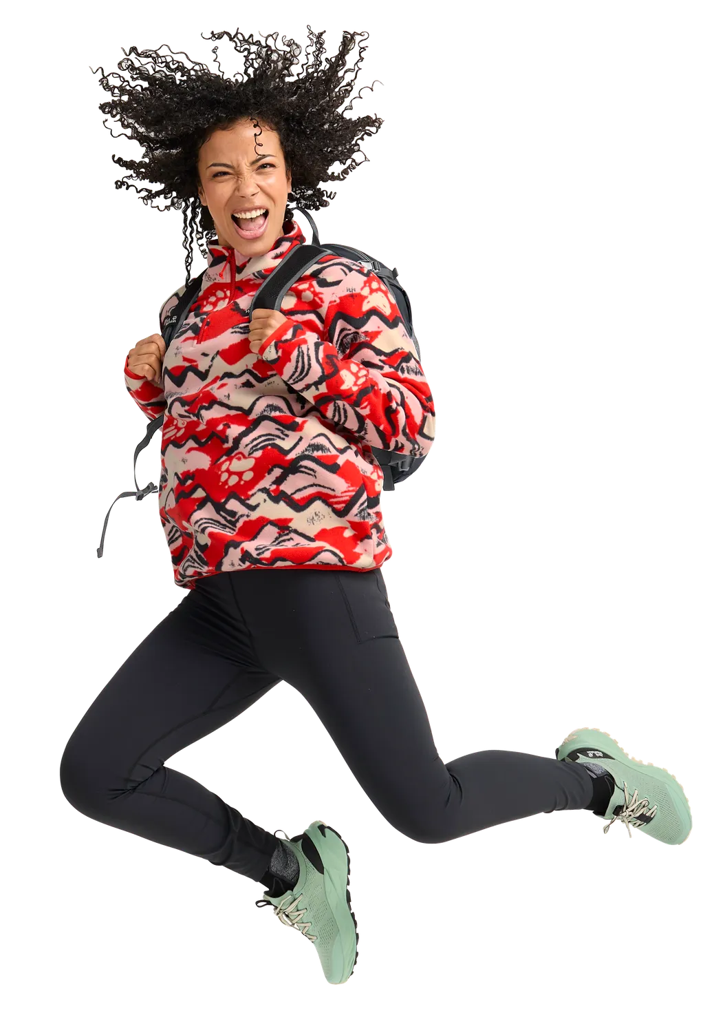 Jack Wolfskin Paw Era 100 Print polaire femme demi-zip