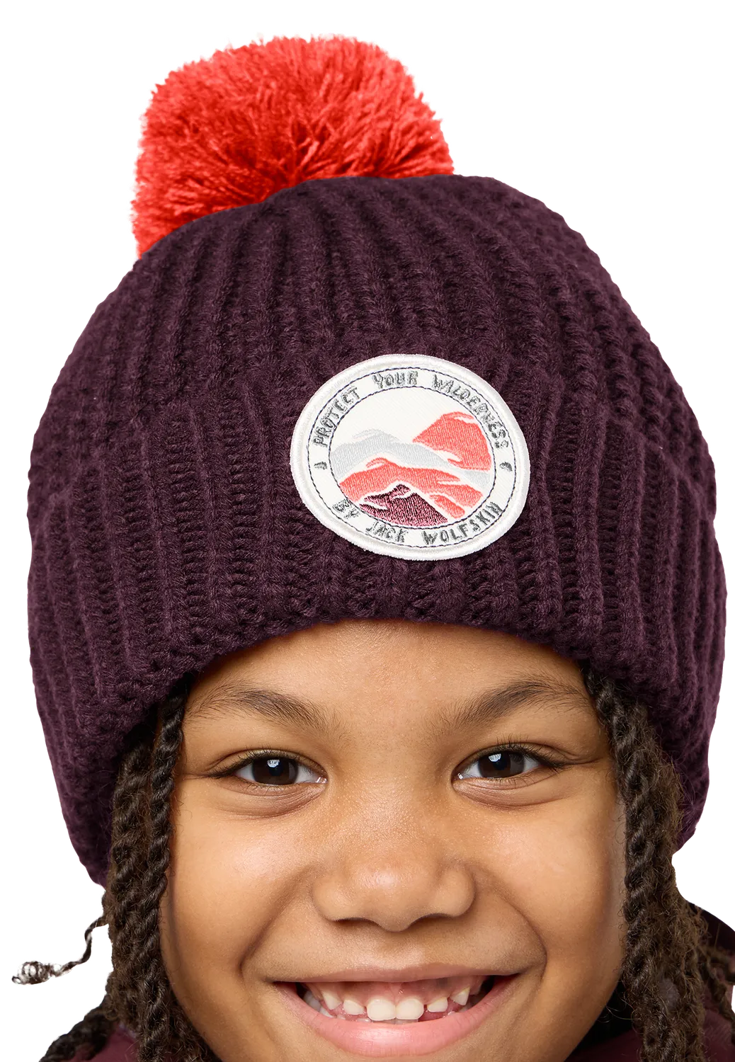 Jack Wolfskin Pompom Badge Beanie K bonnet enfant chaud