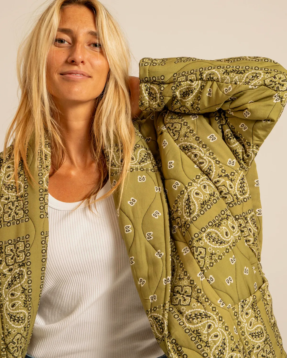 Aokyanos San Francisco Olive kimono coton taille unique