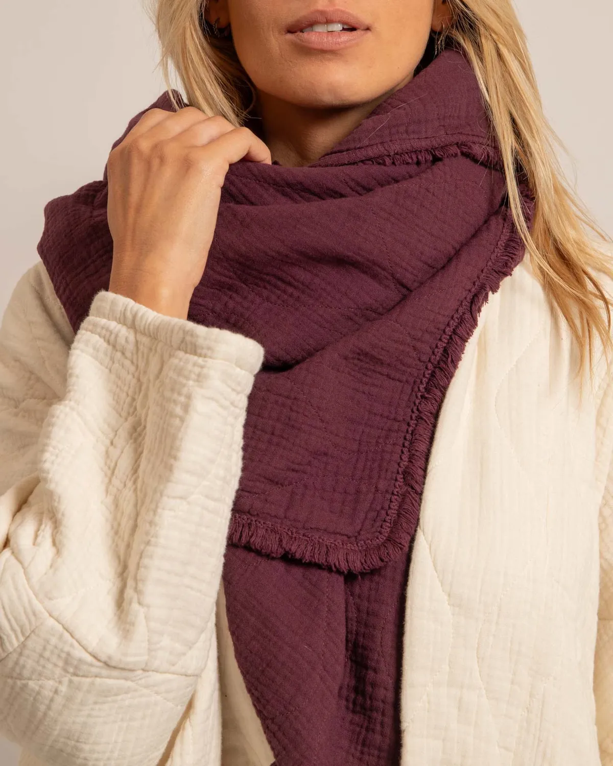 AOKYANOS Toronto chèche bordeaux gaze coton 120 cm