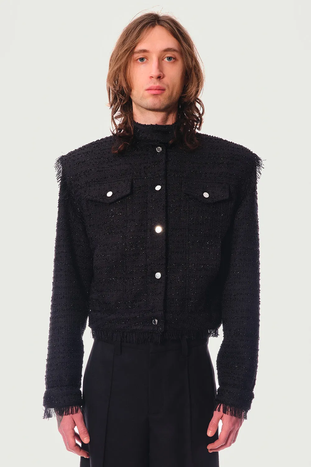 Jeanne Friot Micheline veste tweed noir 2XL