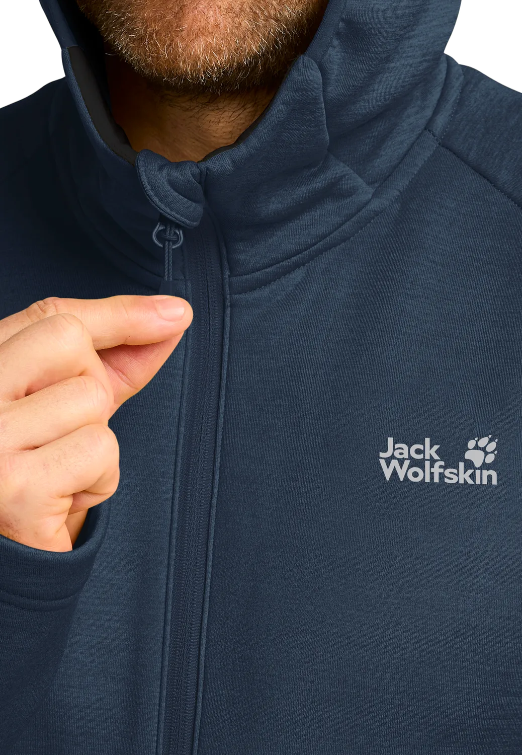 Jack Wolfskin Peak District Hooded FZ M Polaire homme