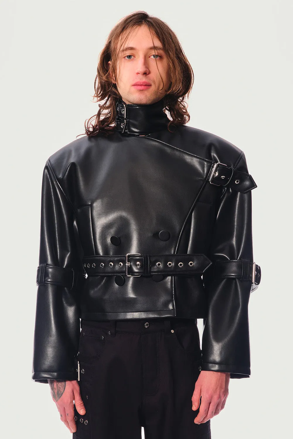 Jeanne Friot Lenny Perfecto veste cuir vegan noir