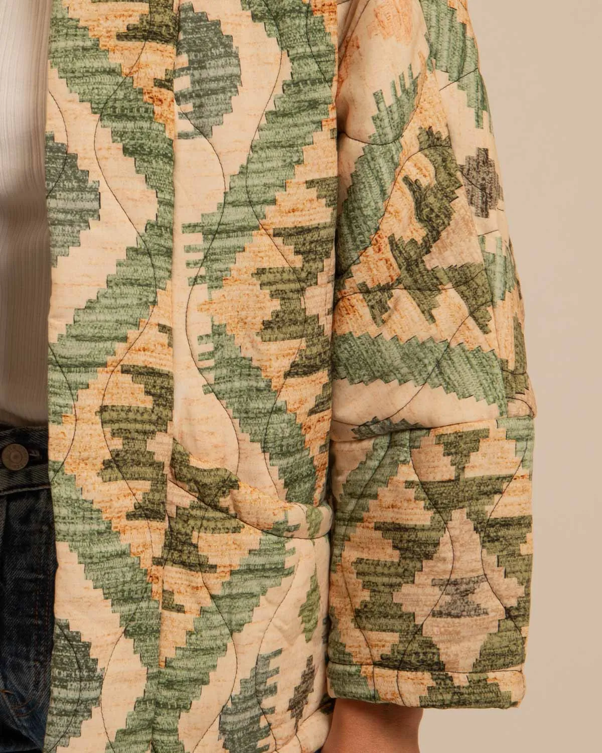 AOKYANOS Chicago Cibola Kaki kimono matelassé viscose