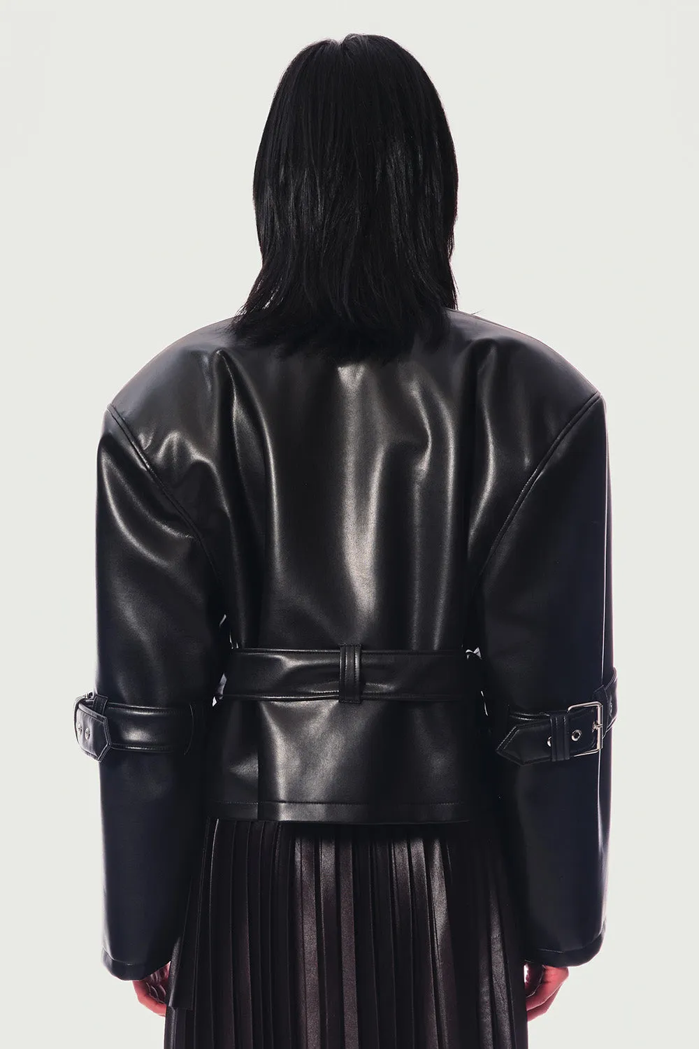 Jeanne Friot Lenny Perfecto veste cuir vegan noir