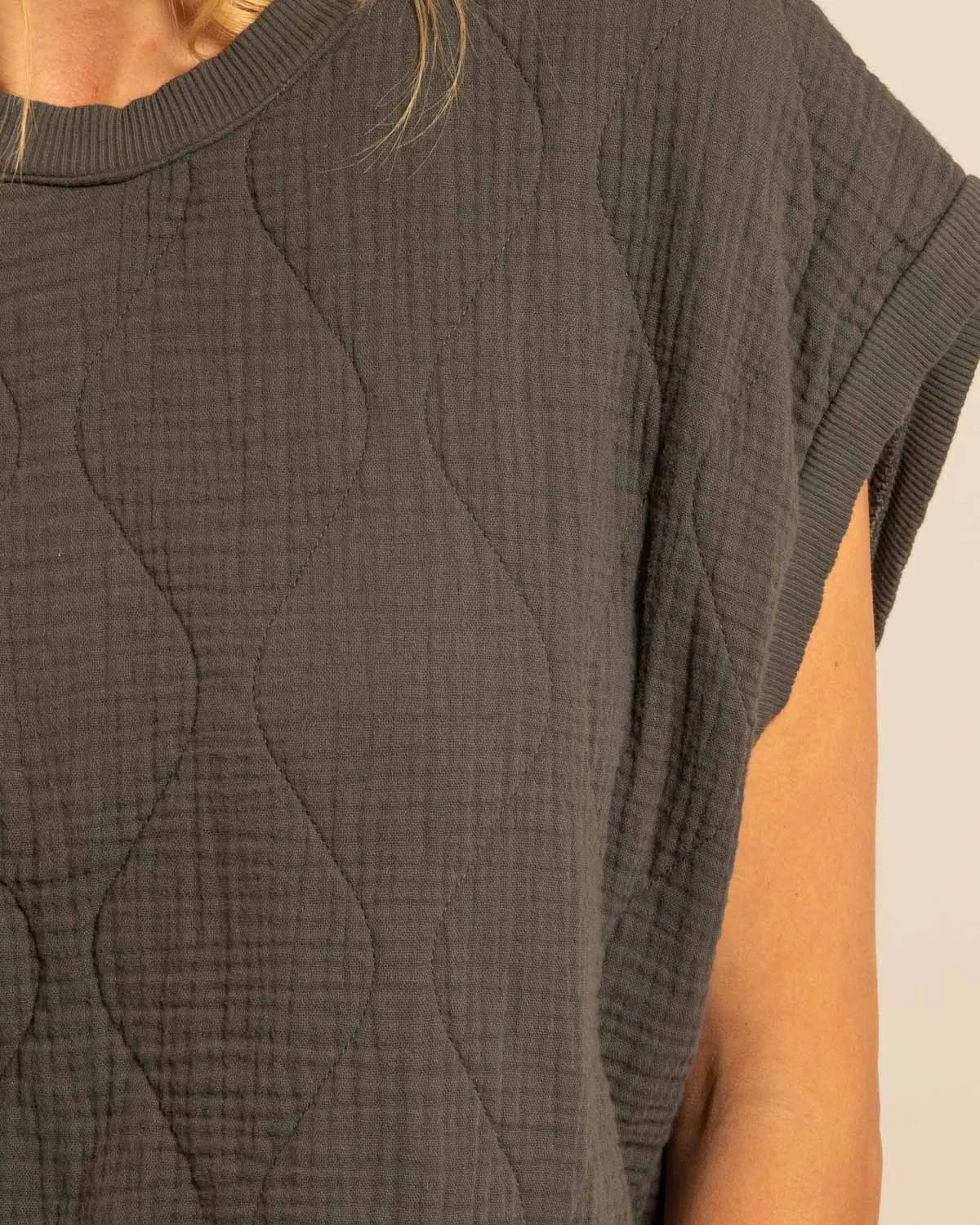 AOKYANOS Manhattan Anthracite crop top coton taille unique