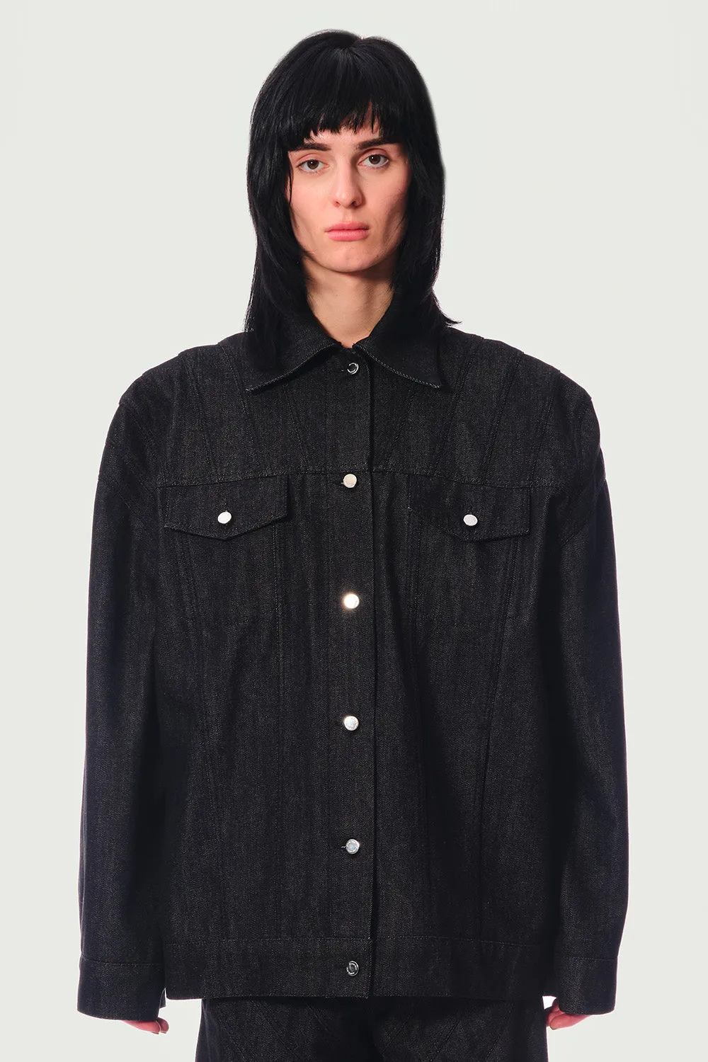 Jeanne Friot Armour veste jean noire oversize