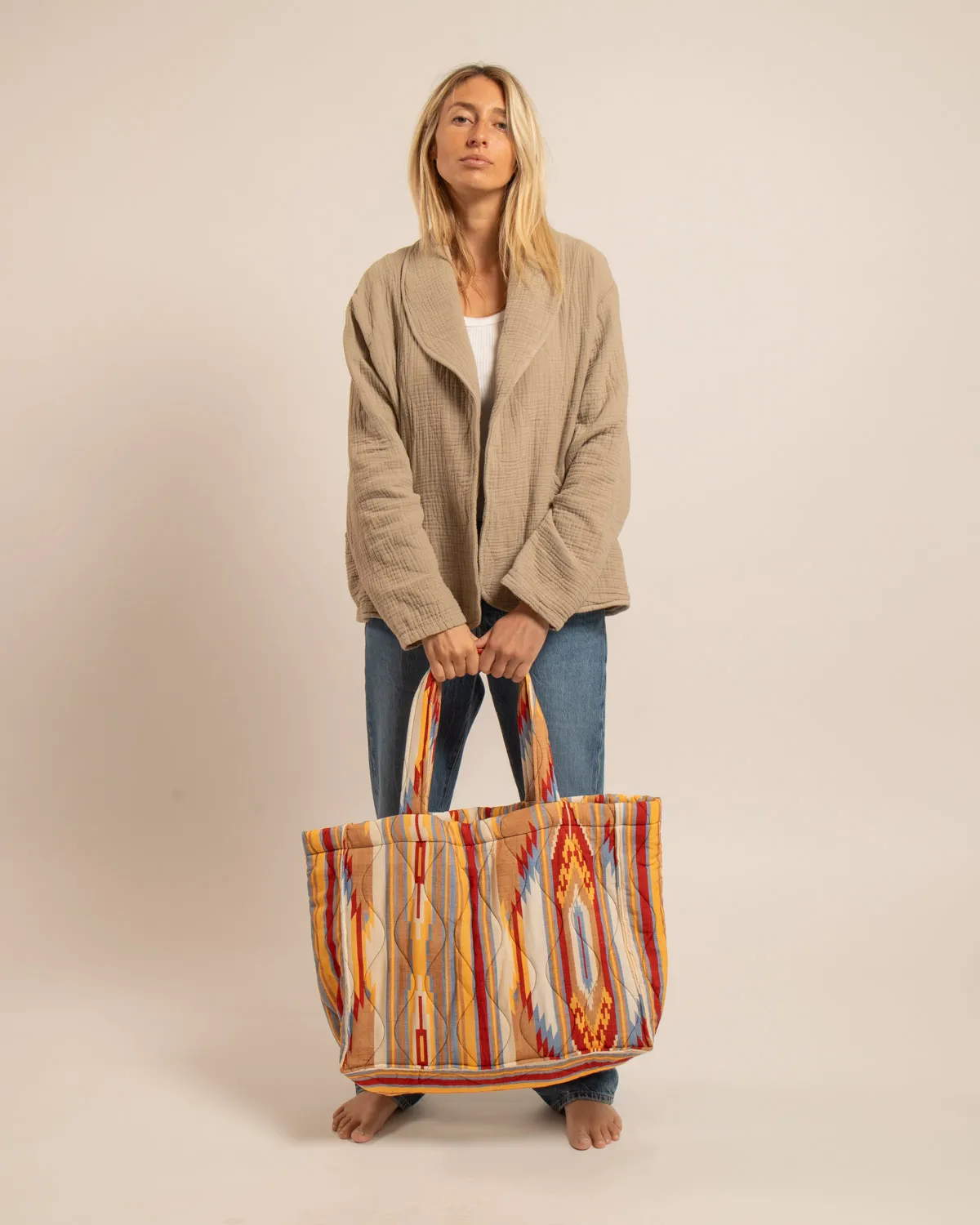 AOKYANOS Philadelphie Koda sac cabas beige matelassé