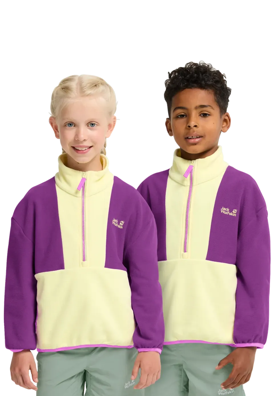 Jack Wolfskin Colorblock Taunus HZ K pull polaire enfant poches