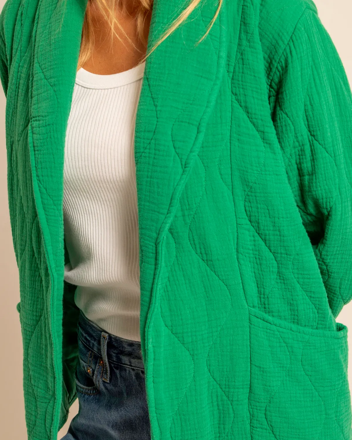 AOKYANOS Cuba kimono vert matelassé coton