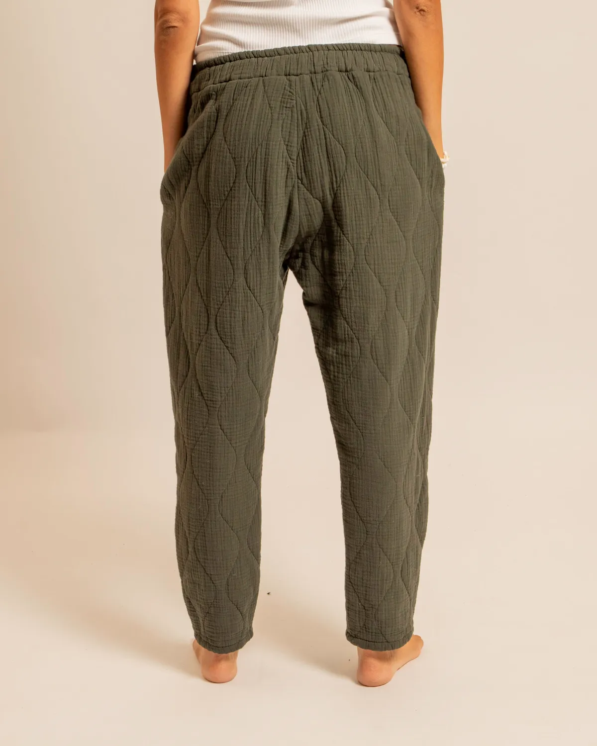AOKYANOS Boston pantalon kaki gaze coton matelassé